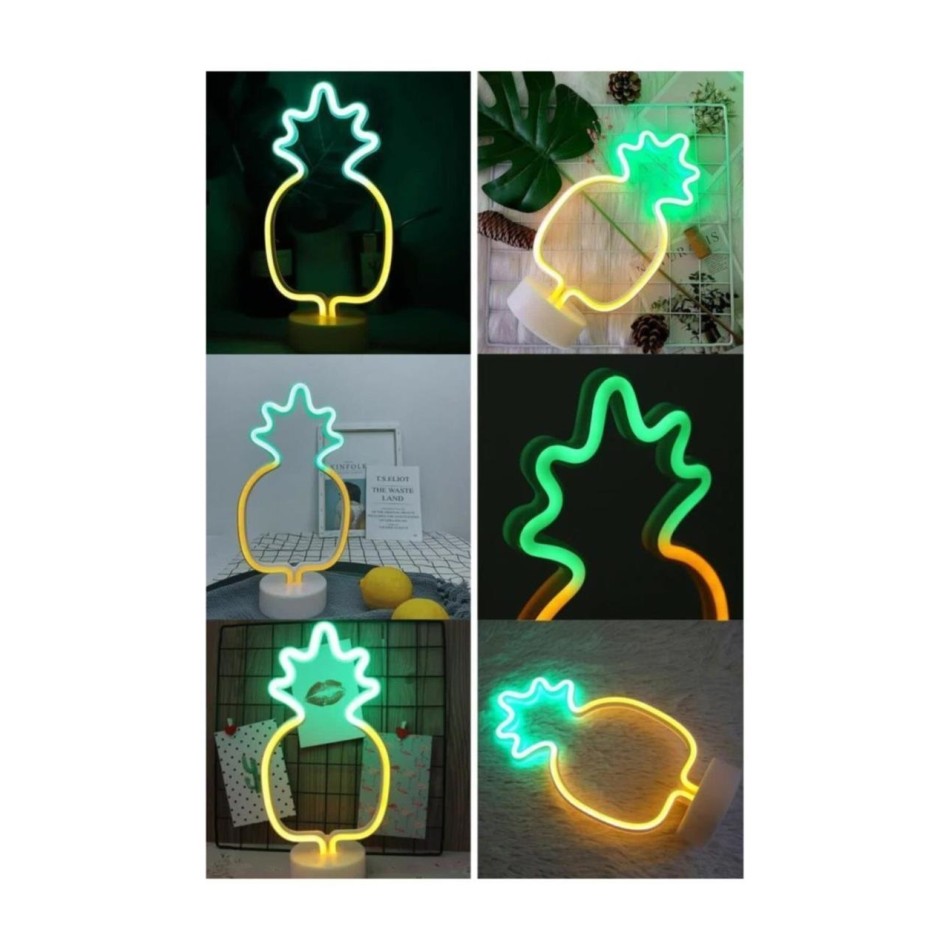 Ananas Model Neon Led Işıklı Dekoratif Masa Lambası