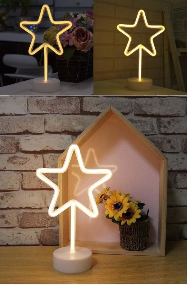 Sarı Yıldız Model Neon Dekoratif Masa ve Gece Lambası