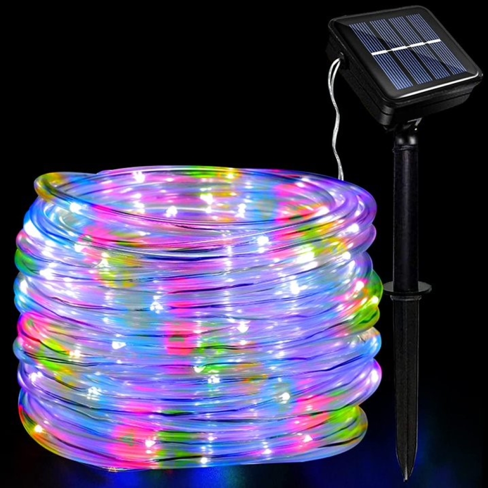 Solar Enerjili Neon Rgb Led Dış Mekan Bahçe Teras Balkon Ağaç Aydınlatması Animasyonlu(10 METRE)
