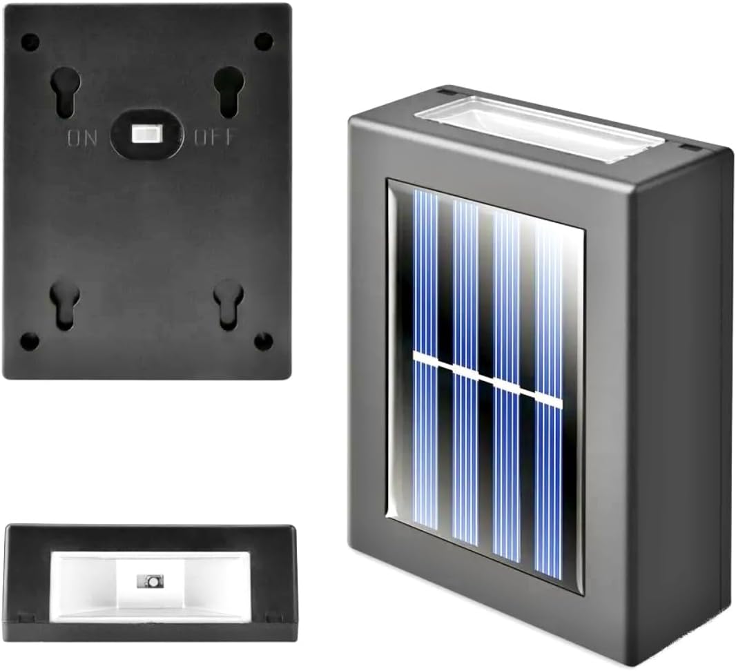 Solar Enerjili 4 Ledli 11 cm Aplik Duvar Lambası Gün Işığı Aydınlatma Dekorasyon Aplik Işık