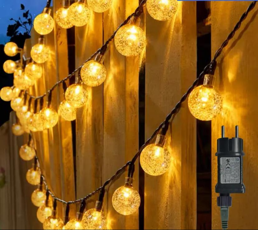 13 Metre Fişli Kristal Top Dizili İp Led Işık