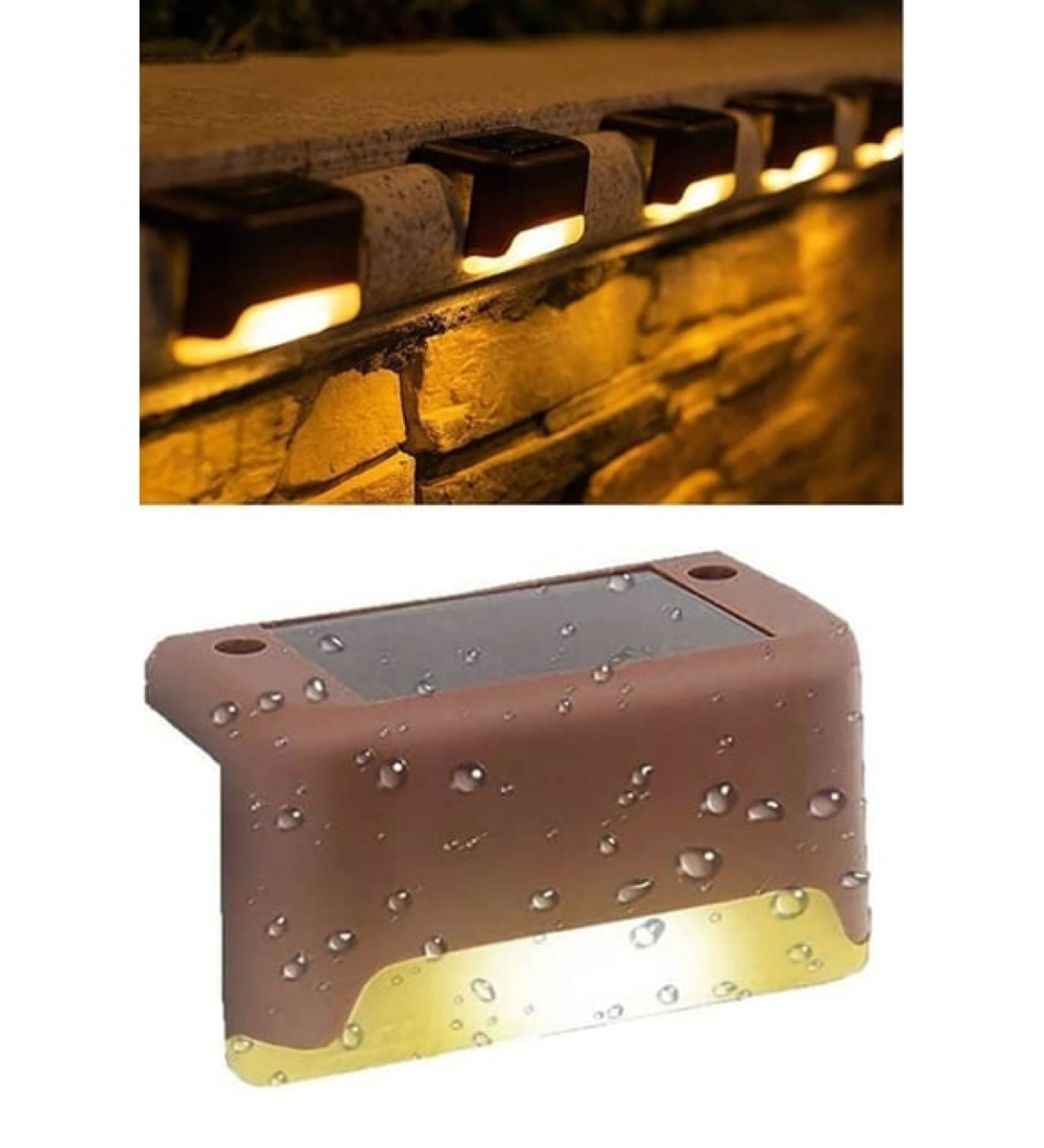 Solar Enerjili Köşe Lamba Kahverengi Kasa Dış Mekan Gün Işığı