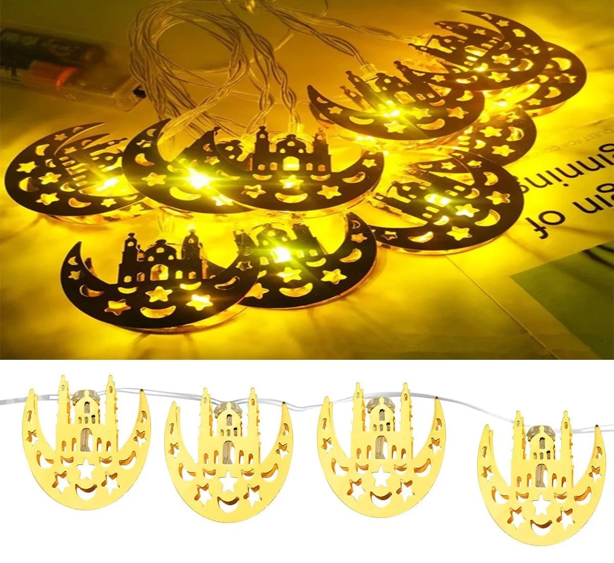 Cami Ay Kandili Ramazan Ayı Konsepti 2 Pilli Led 2 Metre Süsleme Dekor Işık