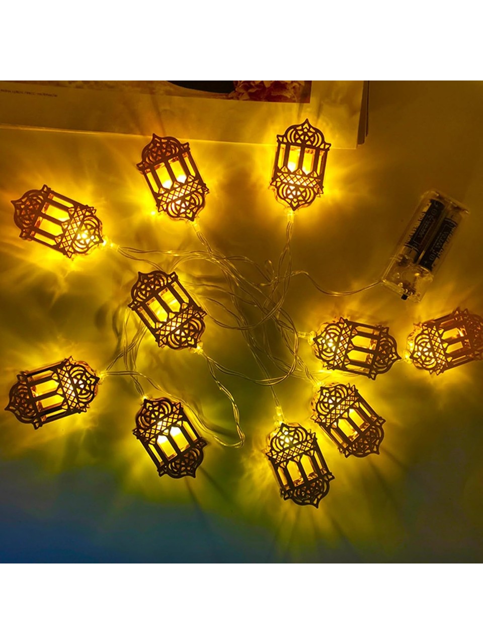 Ramazan Ayı Konseptli Kandil 2 Pilli Led 2 Metre Süsleme Dekor Işık