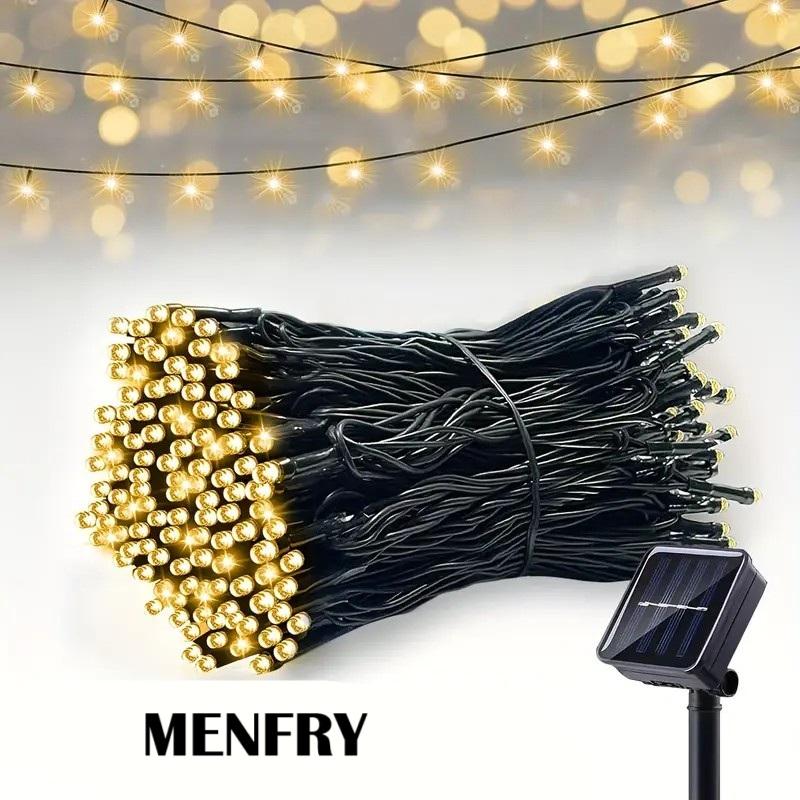Solar Enerjili 10 Metre 100 Ledli 8 Animasyonlu Bahçe Balkon Teras Aydınlatma Dekor Işık