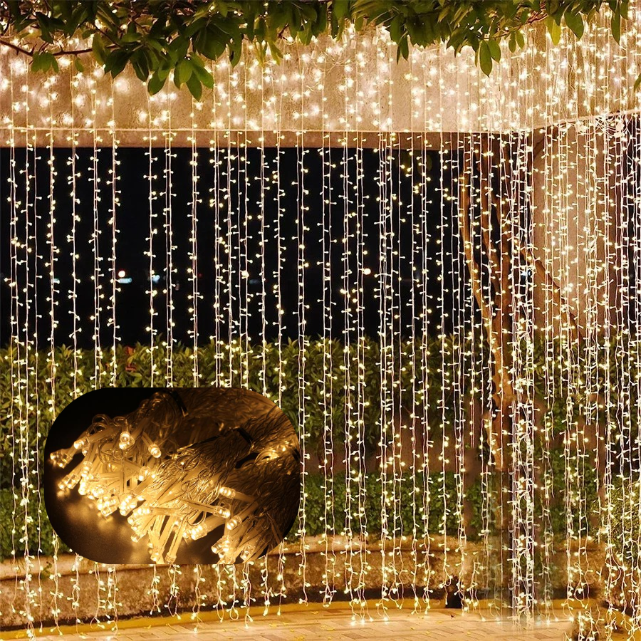 Perde 2x2 Mantar Led 12 Saçaklı 8 Kademeli Aydınlatma Dekor Işık