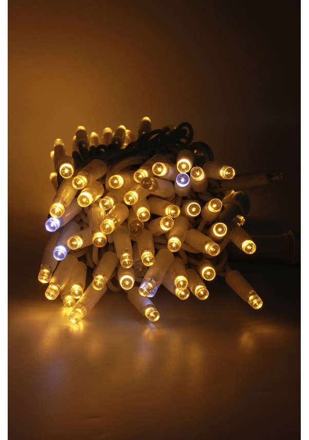 Dış Mekan 10 Metre 100 Led Beyaz Kablo Gün Işığı Çakarlı/Flaşlı Dekor Aydınlatma Led