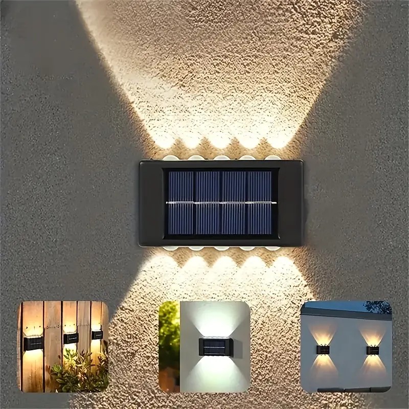 Yeni Nesil Solar Güneş Enerjili 10 Ledli Duvar Aplik Bahçe Balkon Duvar Dekor