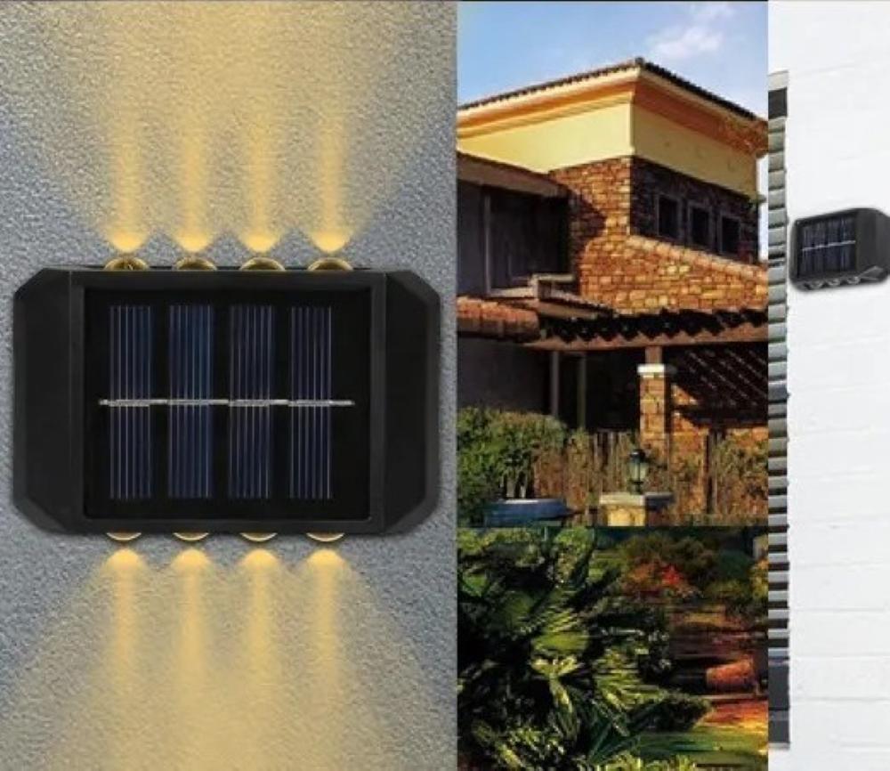 Modern 8 Ledli Solar Güneş Enerjili Bahçe Balkon Duvar Aplik Dekor Aydınlatması