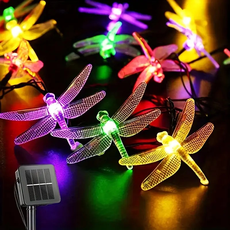 Solar Güneş Enerjili 30 Yusufçuk Böceği Figürlü Led 7 MT RGB Bahçe Balkon Ağaç Aydınlatma Işık