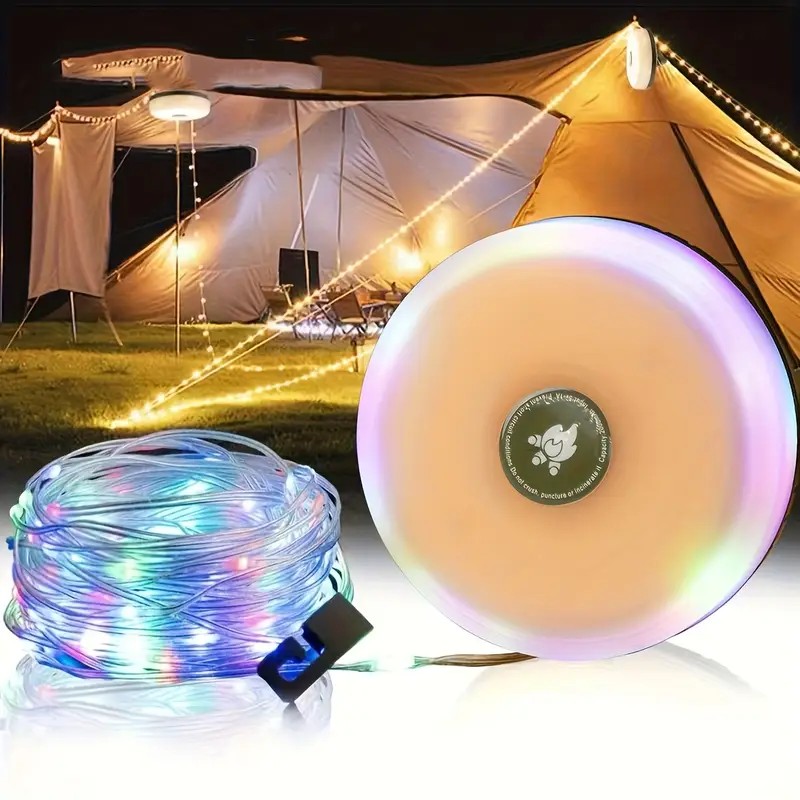 Güneş Enerjili ve Şarjlı 10 Metre Su Geçirmez RGB Çok Amaçlı Kamp Bahçe Ağaç Aydınlatma Şerit Led