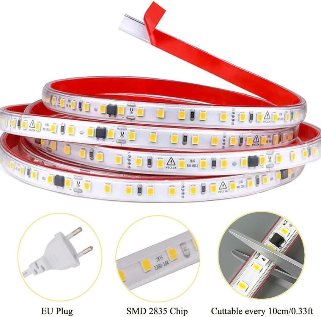 Şerit Led İç ve Dış Mekana Uygun Gün Işığı Yapışkanlı Slikonlu Kolay Kurulum Trafosuz tak Çalıştır