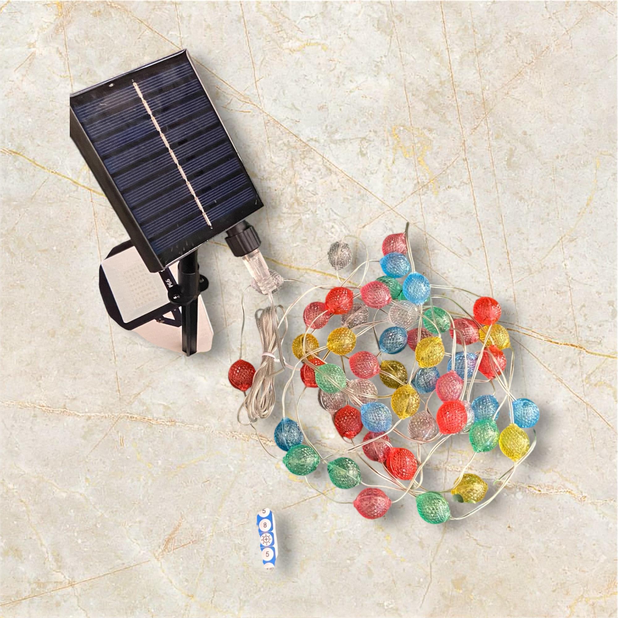 Güneş Enerjili Yeni Nesil Çok Renkli 5 metre Damla LED Kumandalı Çok Fonksiyonlu