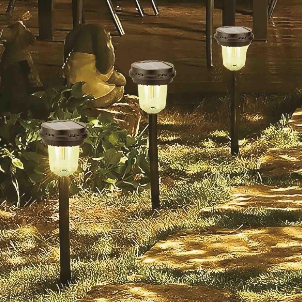 Güneş Enerjili Saplamalı Modern Bahçe Balkon Yol Aydınlatma Led