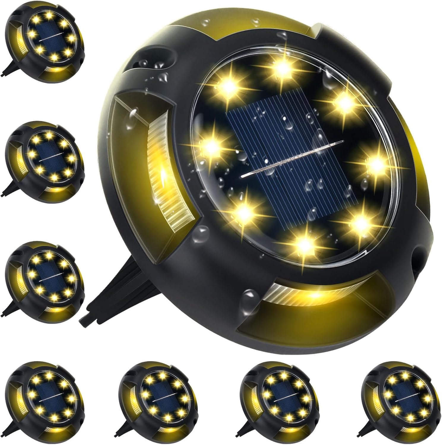 Güneş Enerjili 8+4 LED'li Bahçe Çimine Balkon Yol üstüne Kazıklı Dekor Aydınlatma Işık