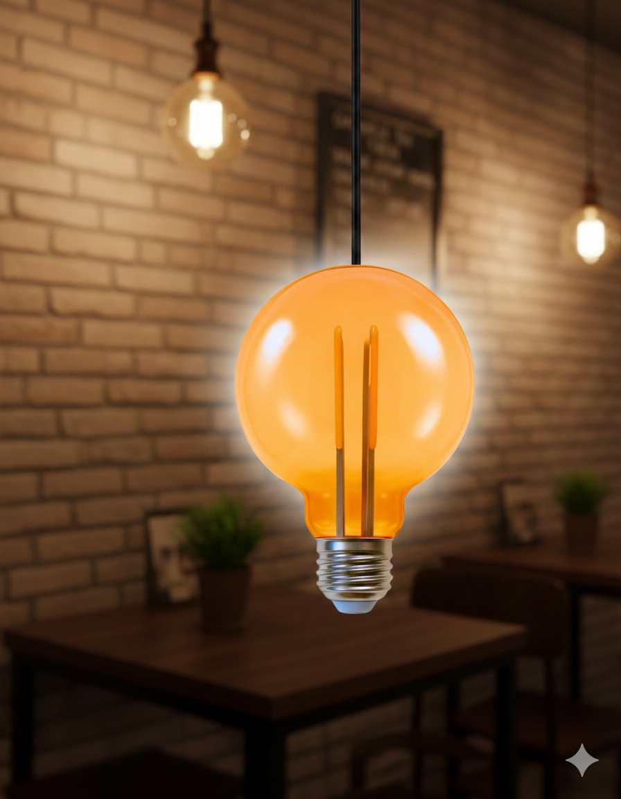 Balon Model Kırılmaz Rustik Ampül Amber Işığı 4.5W