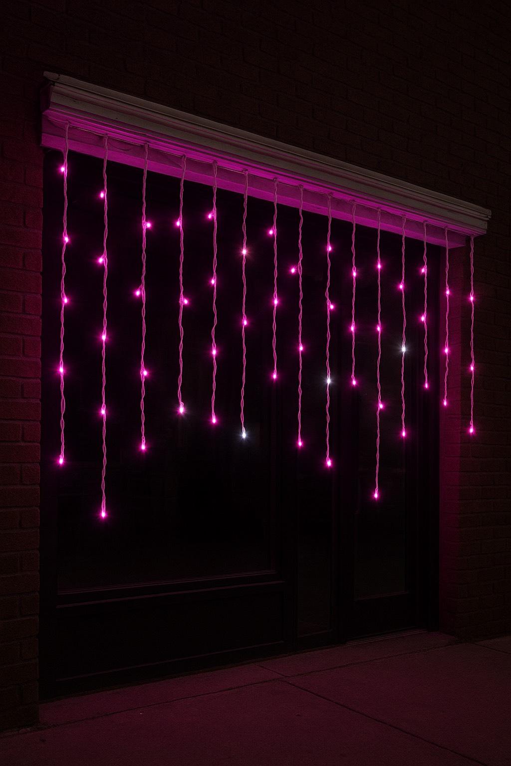 Dış Mekan Saçak Lila Renk Sabit 2 En 30x50x70cm Saçak Beyaz Kablo Ekleme Fişli