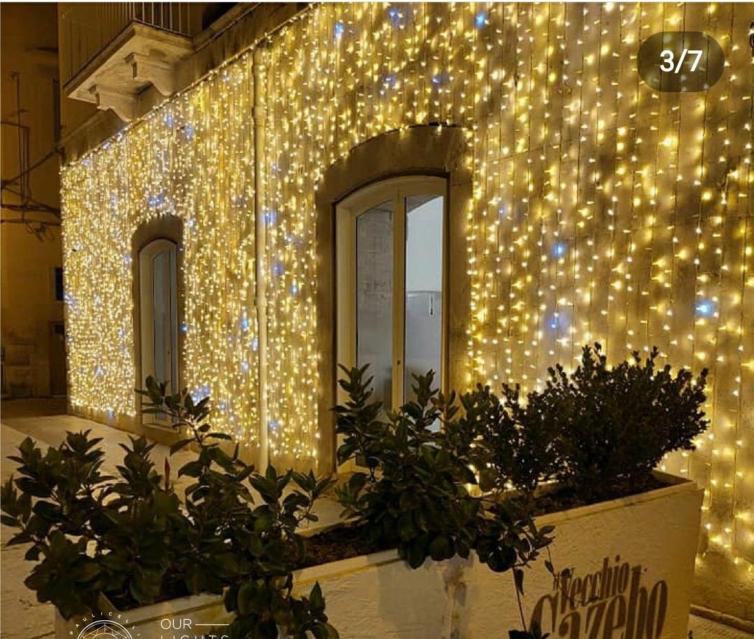 Dış Mekan IP65 Perde Led 2x2 Gün ışığı Çakarlı/Flaşlı 400 Led Beyaz Kablo Ekleme Fişli Aydınlatma Işık