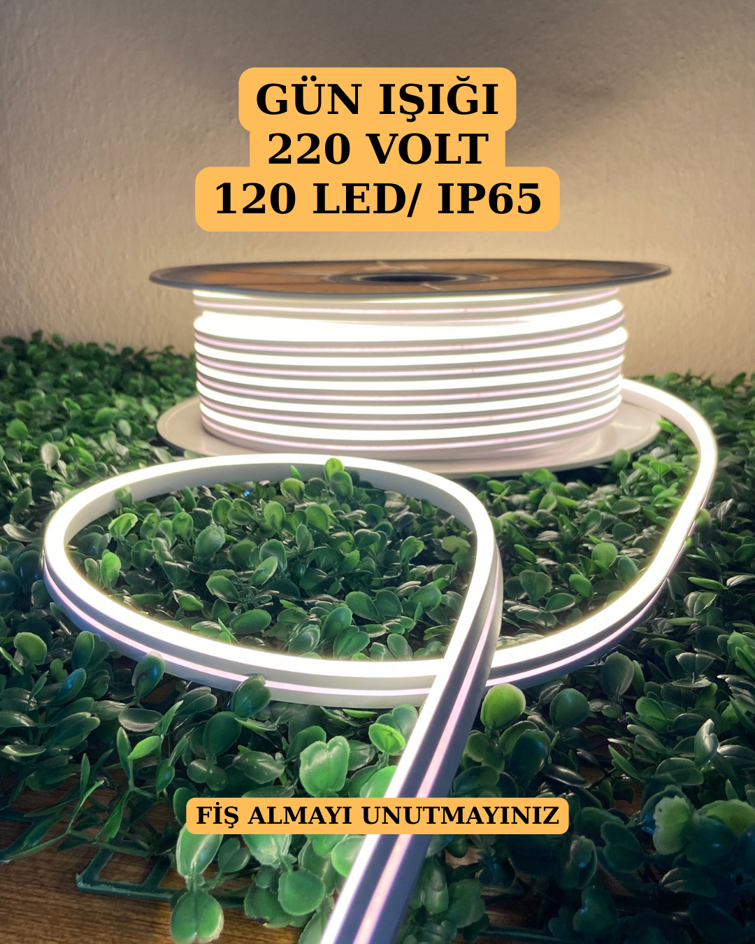 220 Volt Neon Led Gün Işığı 6x12mm Dış ve  İç Mekan IP65
