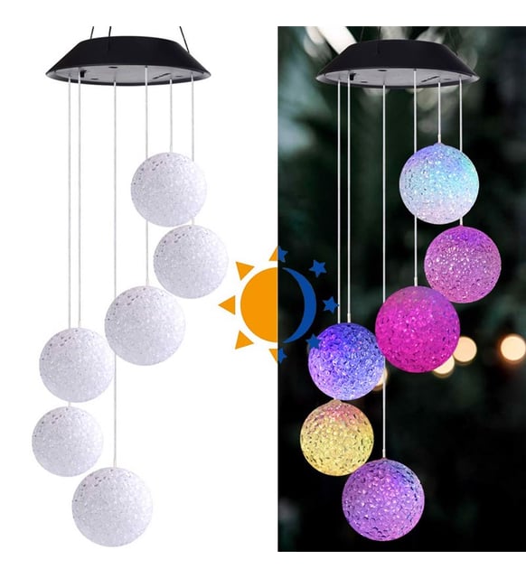 Solar Güneş Enerjili RGB Çok renkli 6 Adet Top Led bahçe kapı aydınlatma ışık