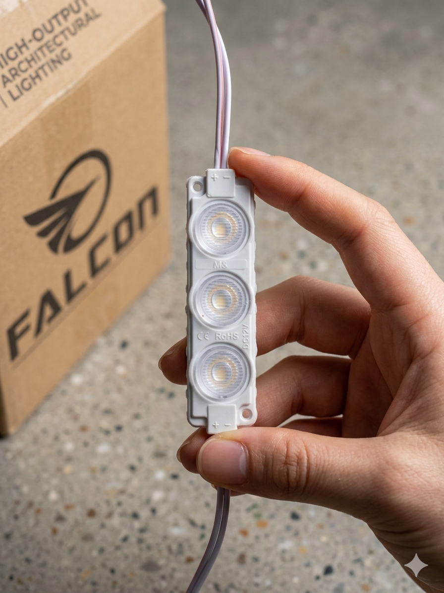 12 Volt Modül Led 3W Gün Işığı Büyük Mercekli 20 Adet Yapışkanlı Çok Amaçlı Işık