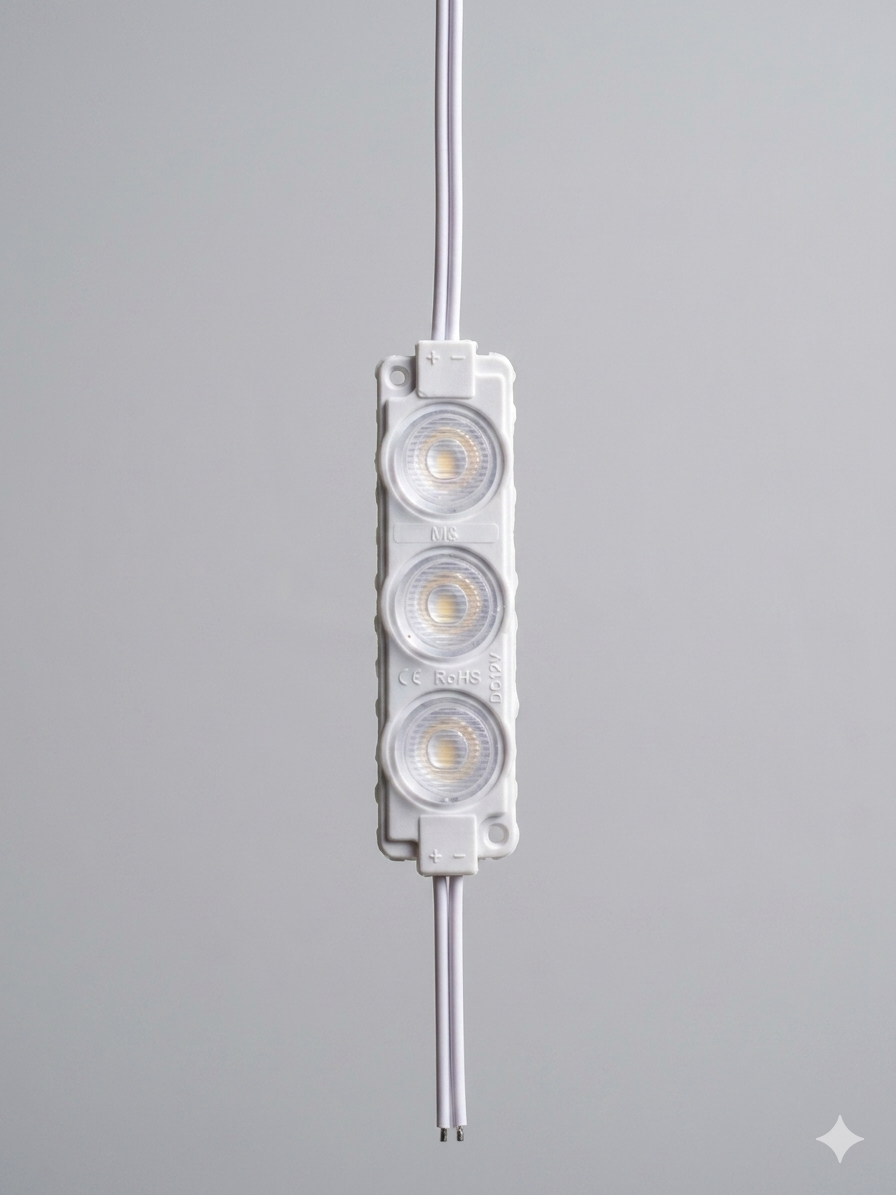 12 Volt Modül Led 3W Gün Işığı Büyük Mercekli 20 Adet Yapışkanlı Çok Amaçlı Işık