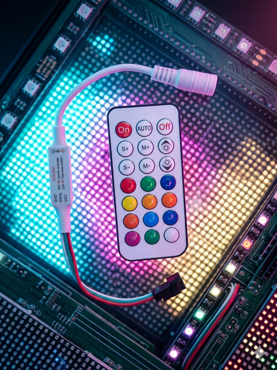 RGB Pixel LED 21 Tuşlu RF Kumandalı Kontrol Modülü