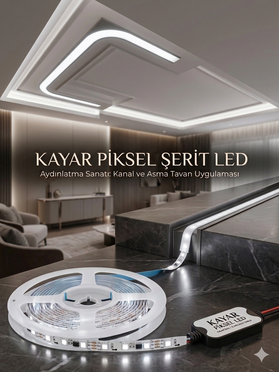 12 Volt 5050SMD WS2811 60 Ledli Beyaz Piksel kayar Şerit Led (5 Metre)